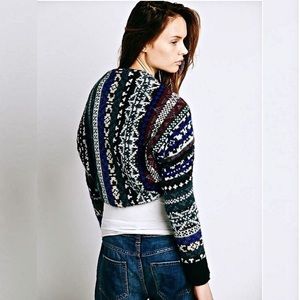 Free People Carnival Fair Isle Knit Shrug
